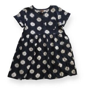 Tea Collection Neko navy ikat woven dress